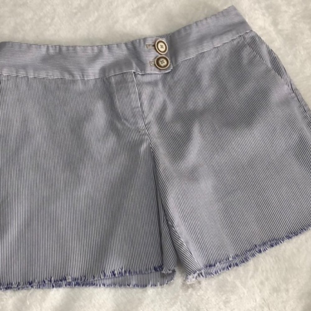 new Attention || White and Blue Stripe Relax Fit‎ Shorts